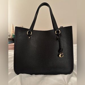 Coach Tyler Carryall 28 Black Pebbled Leather